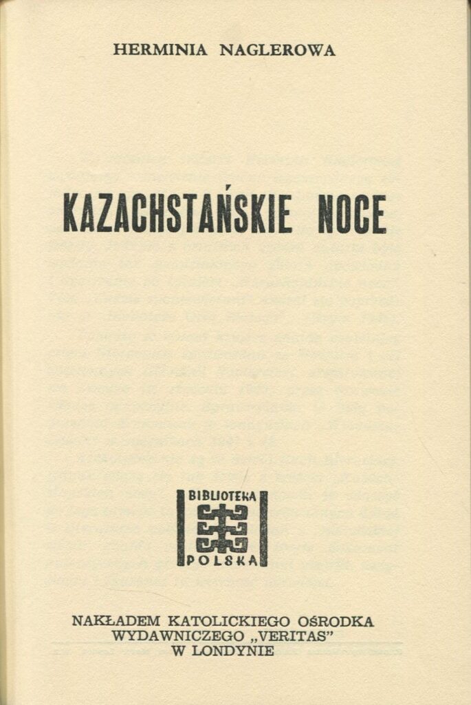 "Kazachstańskie noce", 1 wydanie z 1958 roku.