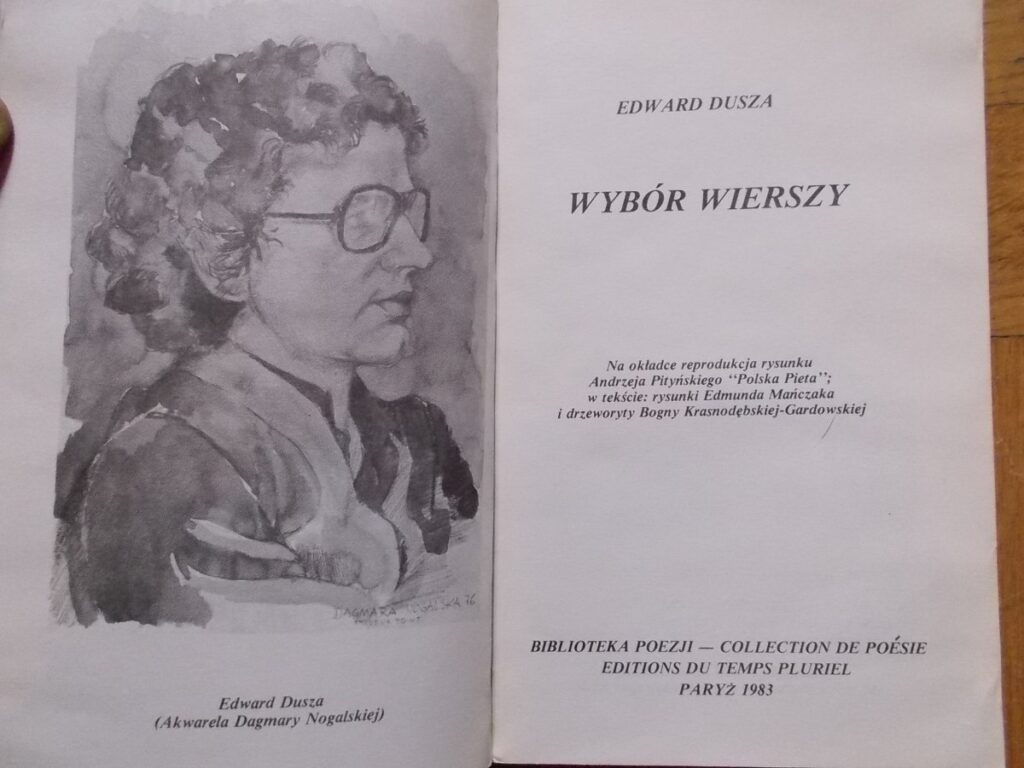 Jeden z tomików poezji Edwarda Duszy. Źródło: https://kroliczajama.pl/17021-edward-dusza-o-wybor-wierszy-biblioteka-poezji-paryz