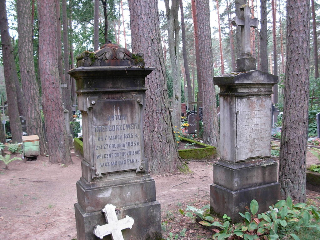 XIX-wieczne polskie nagrobki na cmentarzu w Druskienikach. Źródło: Foma, CC BY-SA 3.0, via Wikimedia Commons